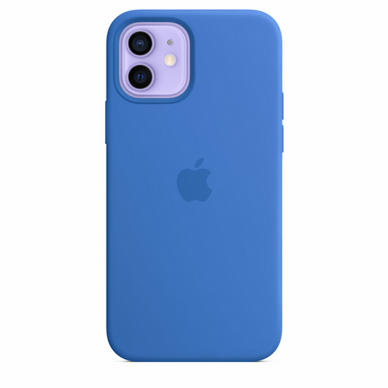 Oryginalne Etui Silikonowe Apple iPhone 12 / 12 Pro Capri Blue