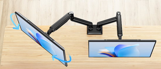 Nouveau Support de Bureau Triadyn DuoFlexMount pour Deux Moniteurs Téléviseurs 13-32" Ergonomique Réglable Rotatif TRD-BLK-2AL-13"-32"