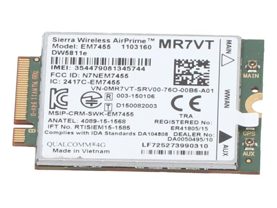 Dell MR7VT DW5811e E7275 E7370 E7470 E5470 E5570 E5470 E5580 Modem Sierra Wireless AirPrime WWAN