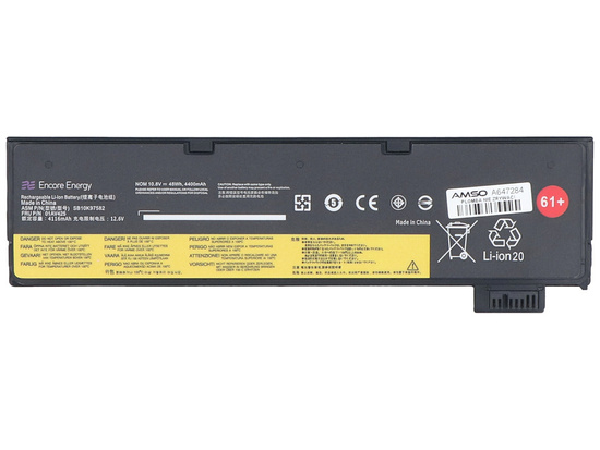 Батарея Encore Energy для Lenovo ThinkPad A475 P51S T25 T470 T570 48Wh 10.8V 4400mAh 01AV425