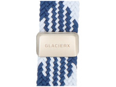 Nuovo cinturino GlacierX con fibbia magnetica intrecciata Sea Wave per Apple Watch 38/40/41mm Blu e bianco