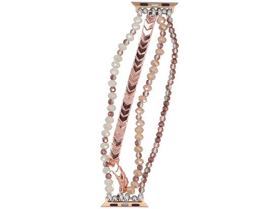 Nouveau bracelet pour smartwatch GlacierX Multi Strand Beaded Bracelet Rose Gold pour Apple Watch 38/40/41mm Argent Rose Gold