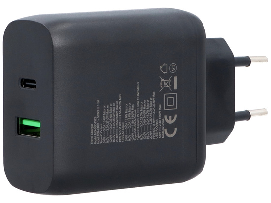 Нова мережна зарядка GaN 65W USB-A + USB-C QC PD Encore Energy MD-65C4329