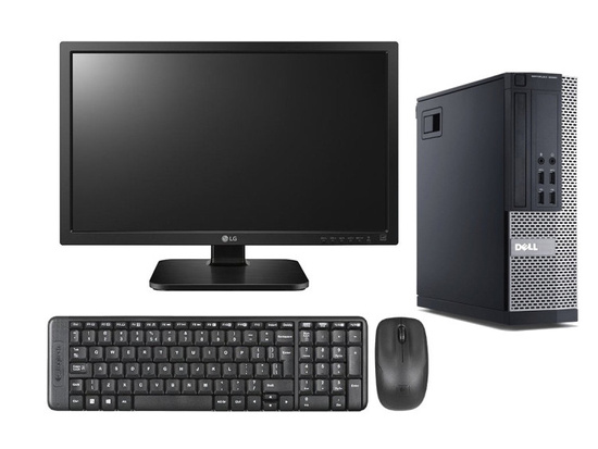 Kit ordinateur Dell 9020 SFF i5-4570 8GB 240SSD Windows 10 Professional + LG 24MB37PM + Logitech MK220 + Câblage