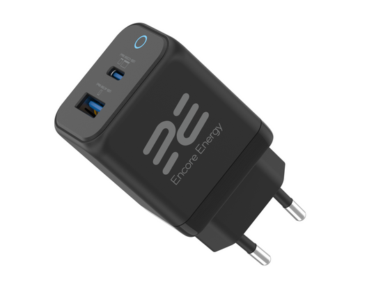 New GaN PD 3.0 Quick Charge 4.0 USB-A USB-C 35W Encore Energy MD-3583RA wall charger