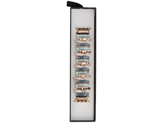 Neue Armbänder für die Smartwatch GlacierX Gleam Ribbon Stretch Bracelet Costal Blue für die Apple Watch 38/40/41mm Gold-Blau