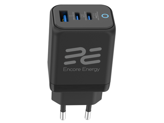 Neue GaN 45W USB-A + 2x USB-C QC PPS PD Netzladegerät Encore Energy MD-4583RA