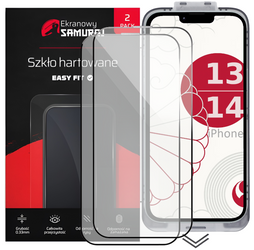 Nuevo Vidrio de privacidad Ekranowy Samuraj para Apple iPhone 13/14 con marco Easy Fit | 2-Pack