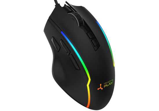 Nová herní myš Triadyn Play DIA 12800 DPI pro hráče Podsvícení LED HUANO Černá