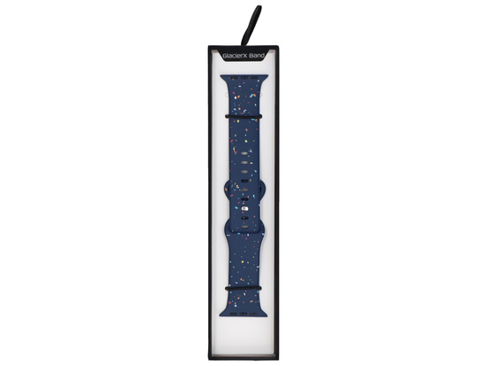 Nový pásek k smartwatchu GlacierX Silicone Pin&Loop Band Navy Sprinkle pro Apple Watch 42/44/45/49mm Modrý