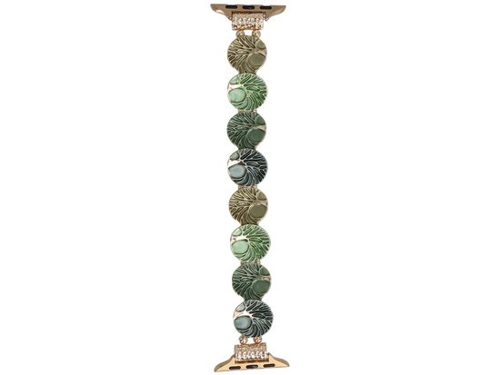 Nový náramek k chytrým hodinkám GlacierX Gleam Tree Stretch Bracelet Verdant Gold pro Apple Watch 38/40/41mm Zlato-Zelená