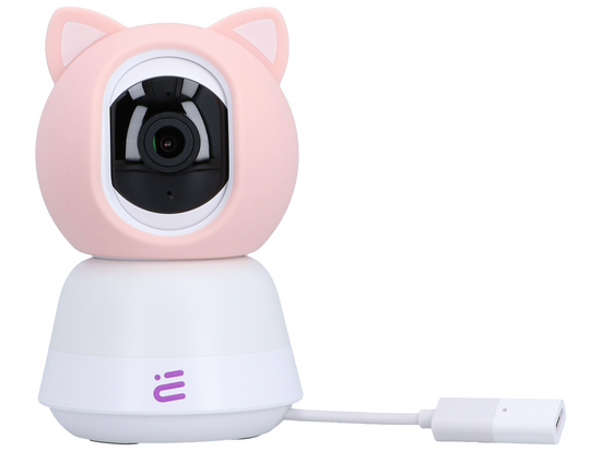 Nová inteligentní WiFi otočná kamera chůvička FHD s alarmem a ukolébavkami + monitor Encore View Baby Guard Růžový