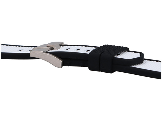 Nouveau bracelet pour smartwatch GlacierX Silicone FiberTouch Blanc&Noir pour Apple Watch 42/44/45/49mm Blanc-Noir