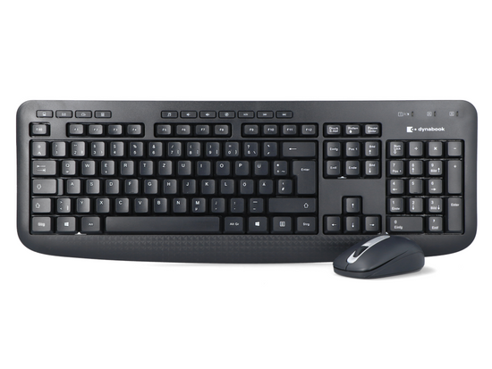 Nová bezdrátová sada Dynabook Keyboard & Silent Mouse KL50M - DE PA5350E-1EGR Klávesnice + Myš + Nálepky