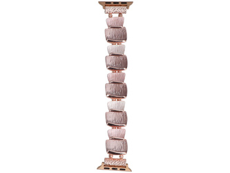 Nueva pulsera para smartwatch GlacierX Gleam Crystals Stretch Bracelet Rose Coffee para Apple Watch 38/40/41mm Café-Rosa