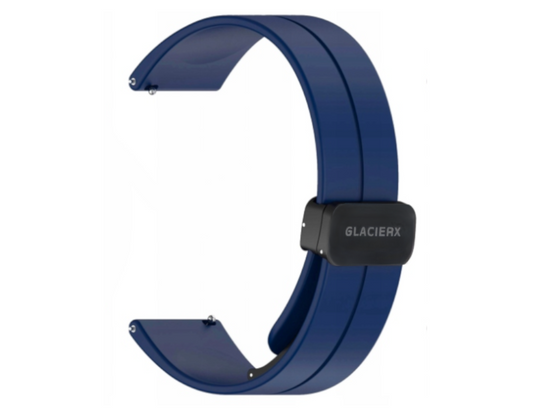Conjunto de correas para smartwatch GlacierX Grip Strap Nylon Negro + Hebilla Magnética de Silicona Azul Medianoche + Grip Strap Nylon Azul Océano 22mm