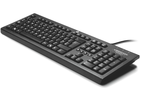 Clavier de bureau HP KU-1516 USB QWERTY esthétique noir