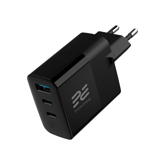 Nouveau chargeur secteur Encore Energy GaN QC 4+ PD 3.0 USB-A USB-C x2 65W MD-6583R avec écran + Adaptateur Samsung Micro USB vers USB-C