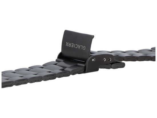 Nuovo bracciale per smartwatch GlacierX Classic Black Steel Nero 22mm