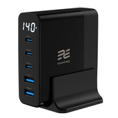 New Encore Energy charging station desktop charger GaN QC 4+ 5.0 PD 3.0 USB-A x2 USB-C x3 140W GaN-14083R with display