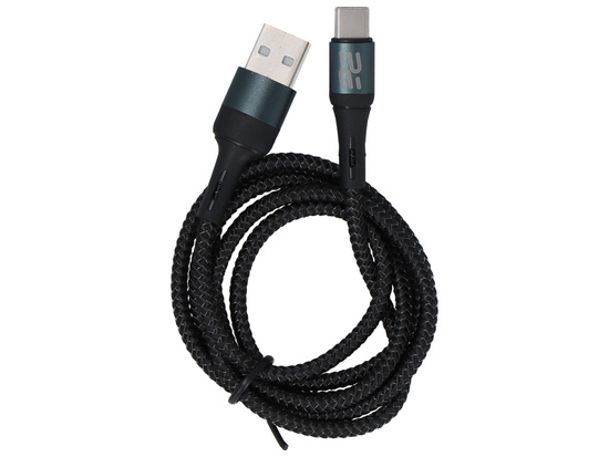 Neues Encore Energy USB-A zu USB-C 2A Kabel QC PD zum Laden und Datentransfer 100 cm geflochten schwarz EE103-C