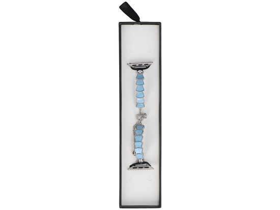 Nueva pulsera para smartwatch GlacierX Slider Clasp Tidal Arc Bracelet Silver Sea para Apple Watch 38/40/41mm Plata-Azul.