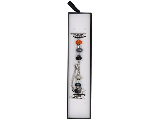 Нова браслет для смарт-годинника GlacierX Slider Clasp Beaded Charm Bracelet Space Glow для Apple Watch 38/40/41мм Срібно-чорний