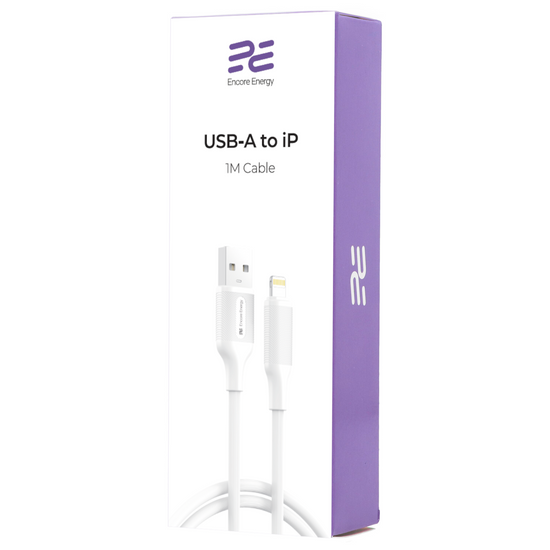 New Encore Energy USB-A / Lightning cable for charging and data transfer 100cm white MD-DTAL1W