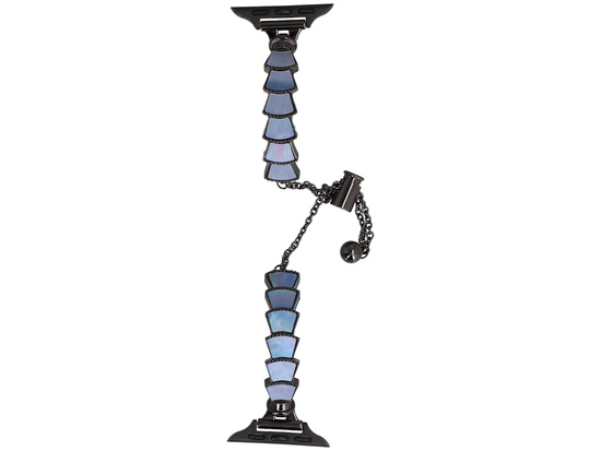 Nový náramek k smartwatch GlacierX Slider Clasp Tidal Arc Bracelet Stormy Blue pro Apple Watch 38/40/41mm Černá-Modrá