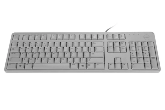 Nová klávesnice DELL KB212 QuietKey USB šedá QWERTY UK + nálepky BOX