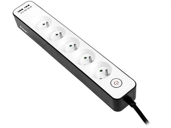 Tracer Zebra mobile ready power strip 1.5 m (5 outlets + 2xUSB)