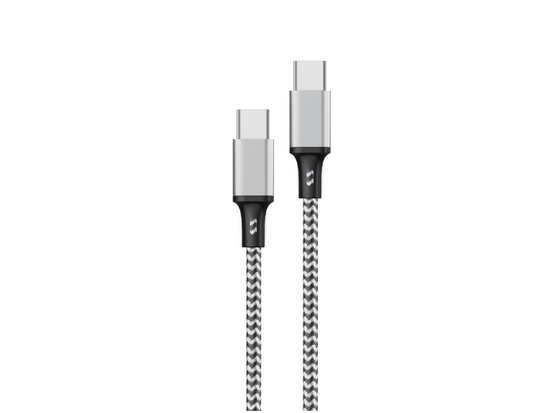 New Encore Energy USB-C x2 3A cable QC PD 60W for charging and data transfer 300 cm braided black and white EE118-CC