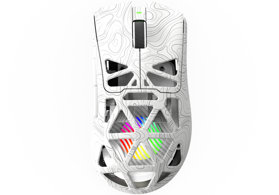 New Wireless Gaming Mouse Triadyn Play IAPETUS PixArt PAW3311DB 12000 DPI For Gamers LED Lighting HUANO White