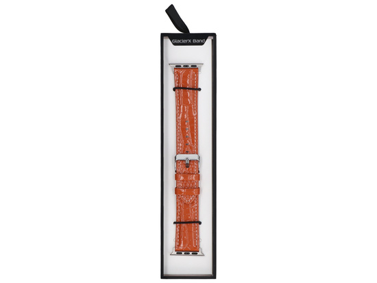 Nouveau bracelet GlacierX en cuir brillant caramel pour Apple Watch 38/40/41mm Caramel.