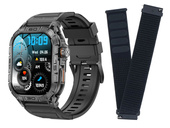 Nouveau Smartwatch GlacierX Lhotse Black + Bracelet GlacierX Grip Strap Nylon Black 22mm