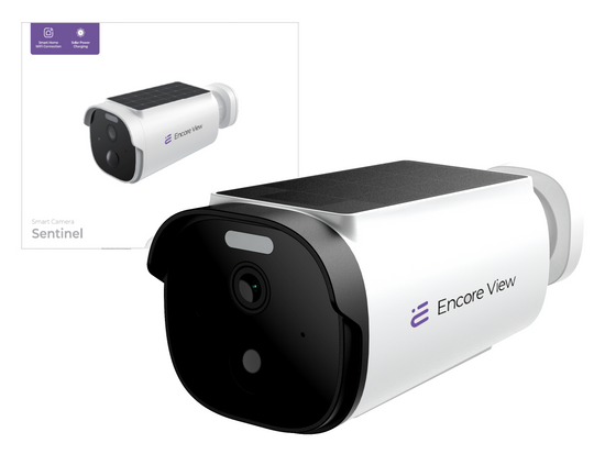New smart WiFi camera Solar USB-C 4Mpx FHD IP65 5200 mAh Encore View Sentinel
