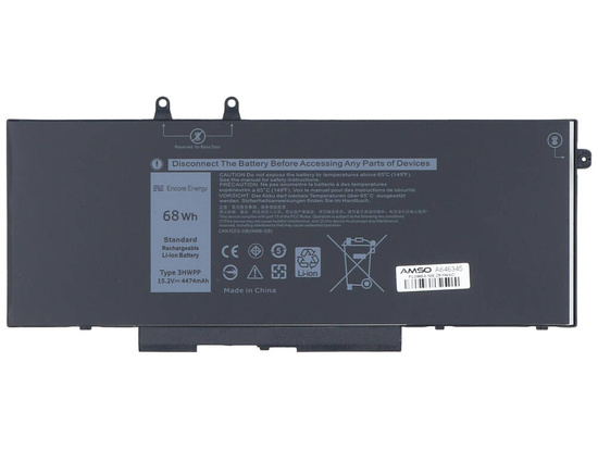 Nová baterie Encore Energy pro Dell Latitude 5501 5401 Precision 3541 68Wh 15,2V 4474mAh 3HWPP