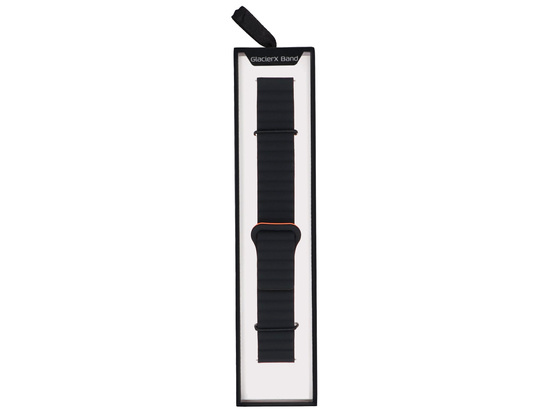 Nový pásek na smartwatch GlacierX Silicone Magnetic Wave Black Sun Černo-oranžový 22mm