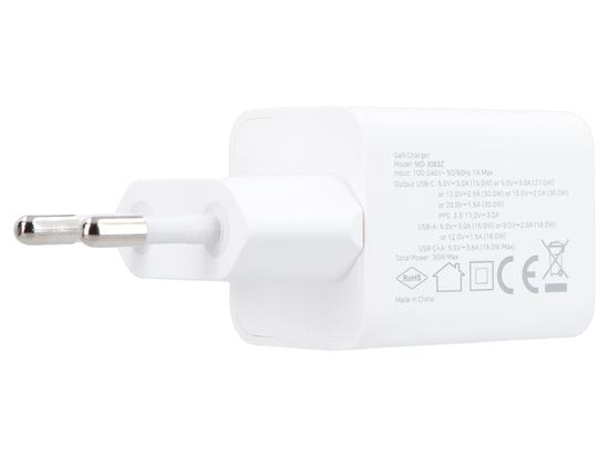 Neues GaN-Netzteil 30W USB-A USB-C QC PD Encore Energy MD-3083Z + USB-A USB-C Kabel 2m