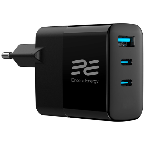 New Encore Energy GaN wall charger QC 4+ PD 3.0 USB-A USB-C x2 65W MD-6583R power adapter with display