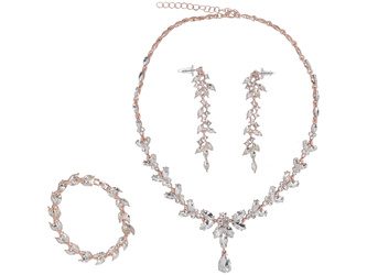 Finesse Jewelry Set Pink Necklace + Earrings + Bracelet