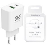 New Encore Energy PD 3.0 Quick Charge 4.0 USB-A USB-C 20W wall charger adapter MD-2083R + Samsung Combo USB cable