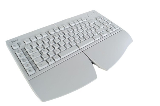 Ergonomická klávesnice Fujitsu KBPC E USB QWERTZ skládací bílá