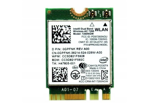 Karta Intel WiFi WLAN 0GPFNK 7260NGW Dell MiniPCI-E