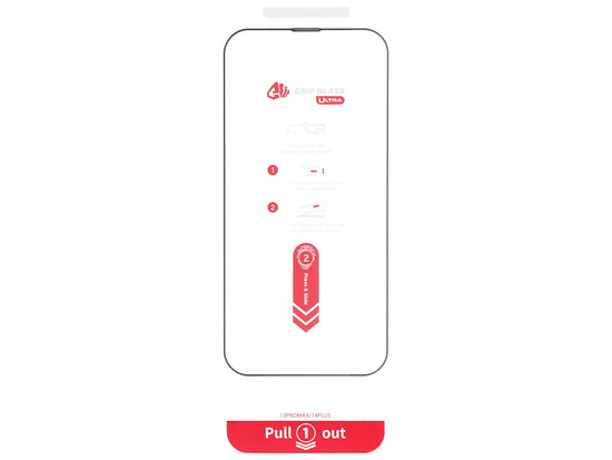 Nouveau verre trempé Grip Glass Ultra pour Apple iPhone 13 Pro Max / 14 Plus avec cadre d'installation 2 pièces.