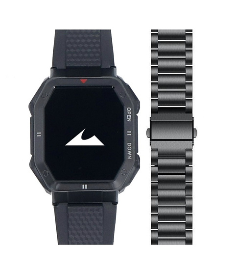 New Smartwatch GlacierX Trail Black + Steel Bracelet GX-TC55 BS