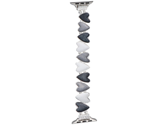 New bracelet for GlacierX Gleam Sweetheart Stretch Bracelet Silver Slate smartwatch for Apple Watch 38/40/41mm Black and White