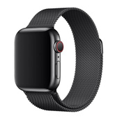 Original Apple Watch Milanese Loop Silver 40mm Stainless Steel Black Strap