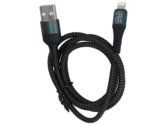 Новий кабель Encore Energy USB-A Lightning 2A провід QC PD для заряджання та передачі даних 100 см плетений чорний EE103-L