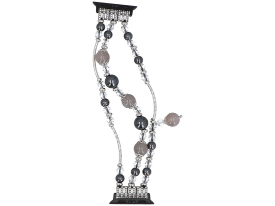 Nový náramek na smartwatch GlacierX Triple Strand Beaded Charm Bracelet Silver Blush pro Apple Watch 38/40/41mm Šedý